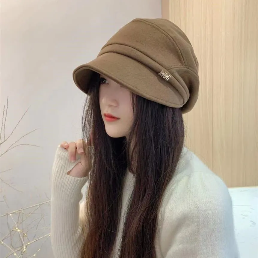 Black Newsboy Plain Cabbie Beret Hat & Red Newsboy Plain Cabbie Beret Hat new Walbest Womens Newsboy Cap, Faux Leather Beret Hat  main image 3
