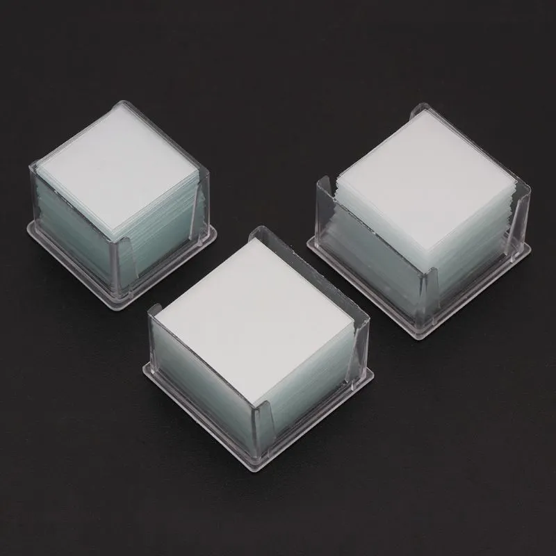 Microscope Plastic Square Transparent Square Glass Microscope Slides 100x Optical Instrument ...