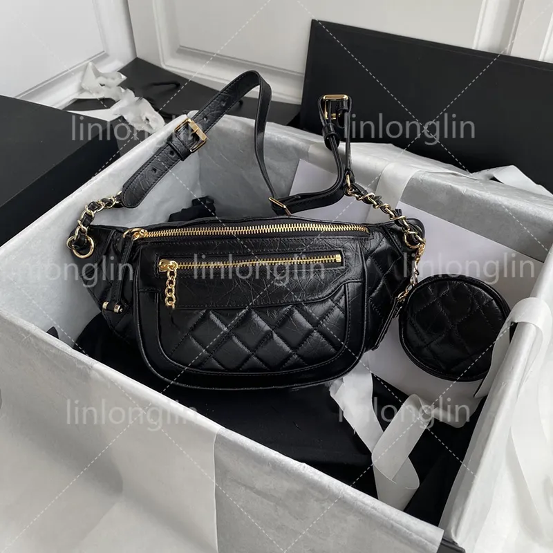 Luxury Designer Chain Waist Bag With Chain Strap Mini Bumbag