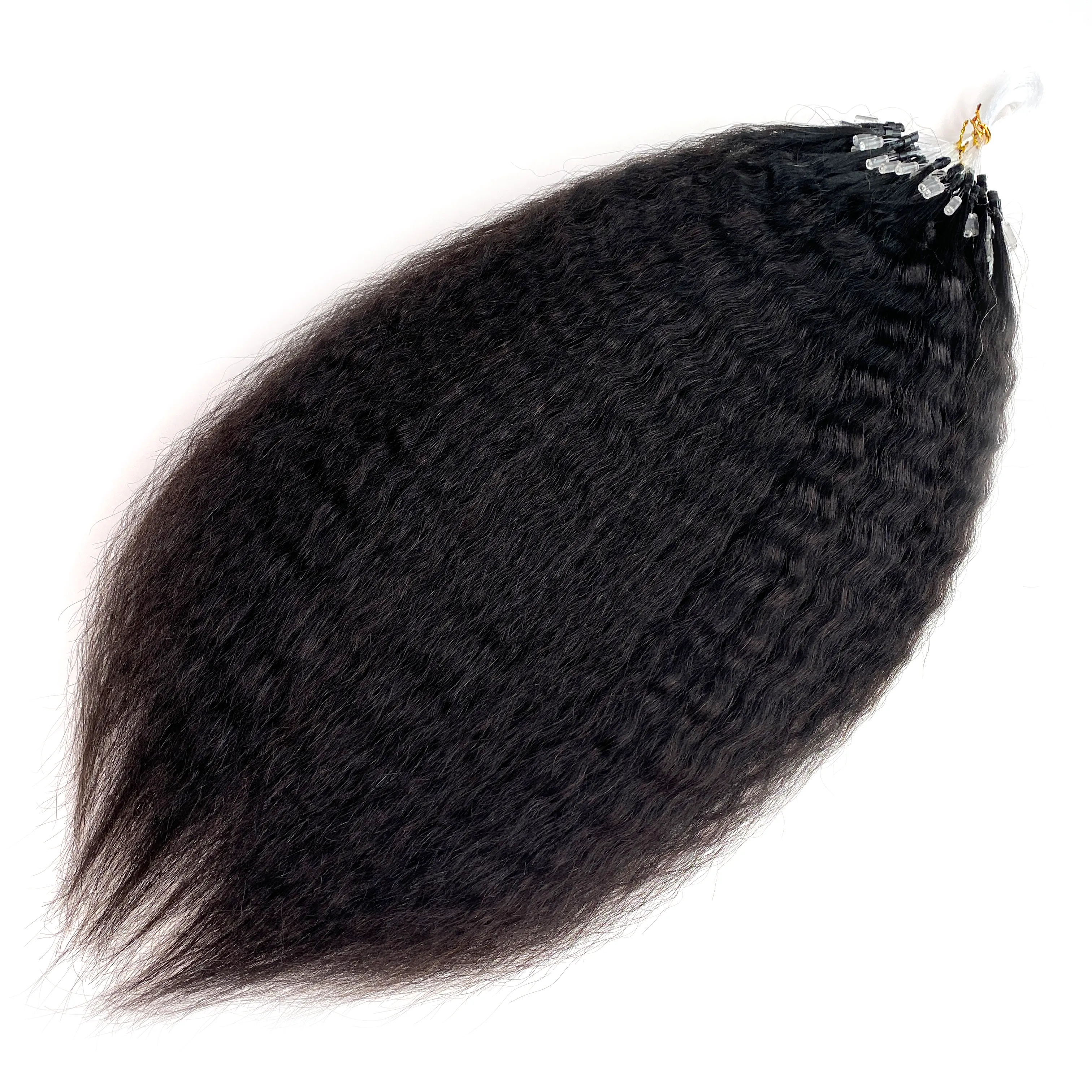 変態ストレート波状マイクロリンクヘアエクステンション50g/ロット3ロット100％レミー生バージン人間の髪を織るロシアのブラジルのマレーシアのインドの髪