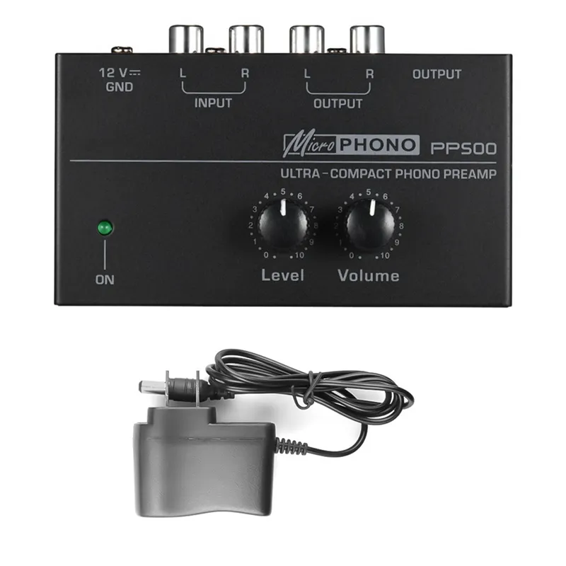 Préamplificateur Phono Ultra-Compact PP500 – Avec Volume – Prise UE – Qualité Audio Pro