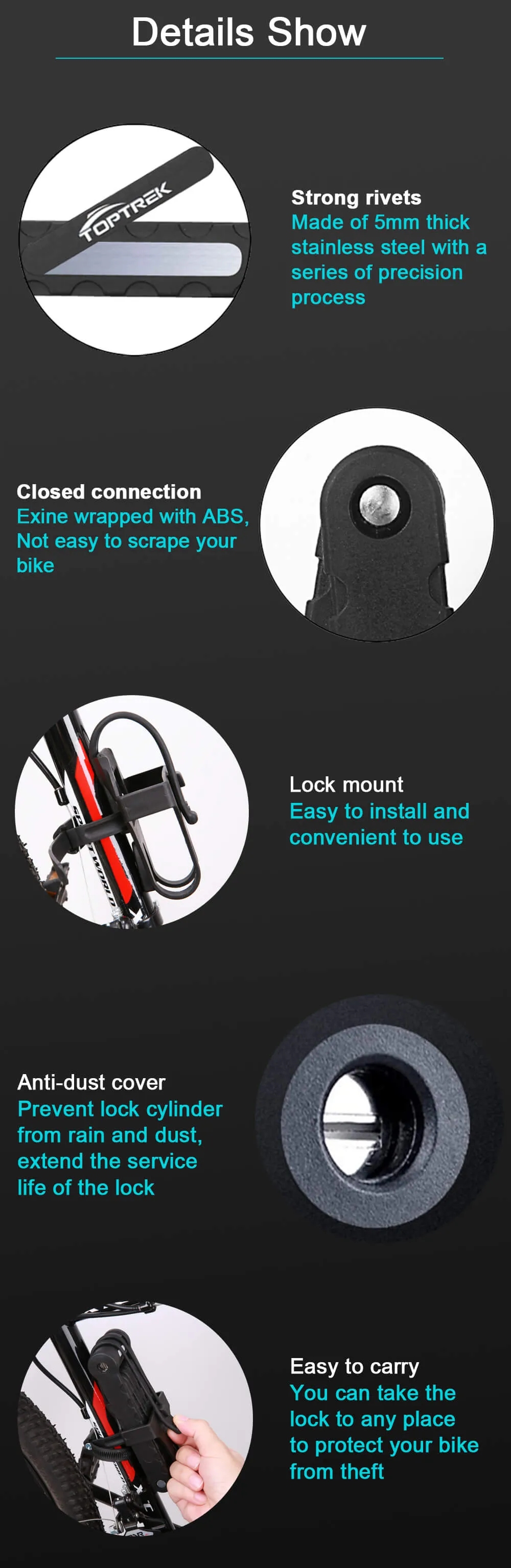 Toptrek bike lock deals