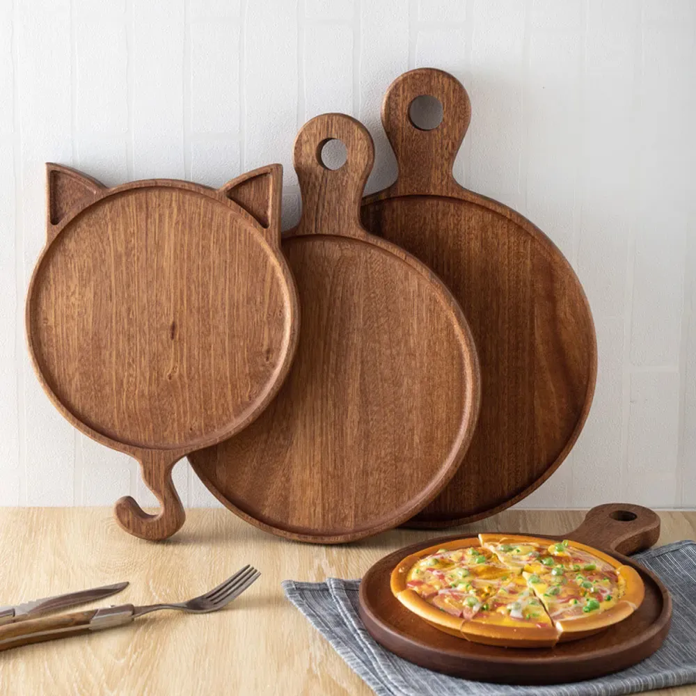 Assiette En Bois Pour Pizza – Plateau Service 30 Cm, Naturel, Résistant à La Chaleur, Polyvalent