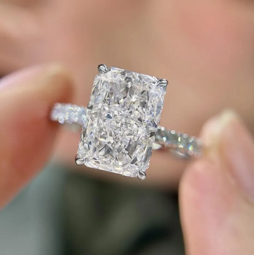 925 Sterling Silver Engagement Rings Elegant Womens Ring With