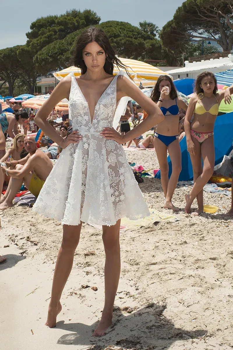Short white reception dress sales