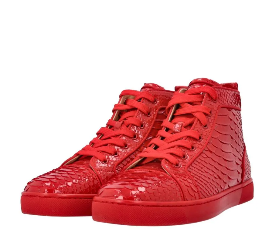 Sneakers In Pelle Pitone Maschile Sneakers Casual Lace Up Shoes Red Da 66 98 DHgate