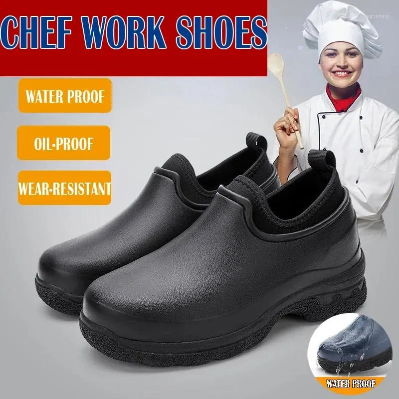 Sandals Men s Non slip Chef Shoes Work Car Wash Shoe Rain Fashion Wear resistant Heightened Water Boots 36 49