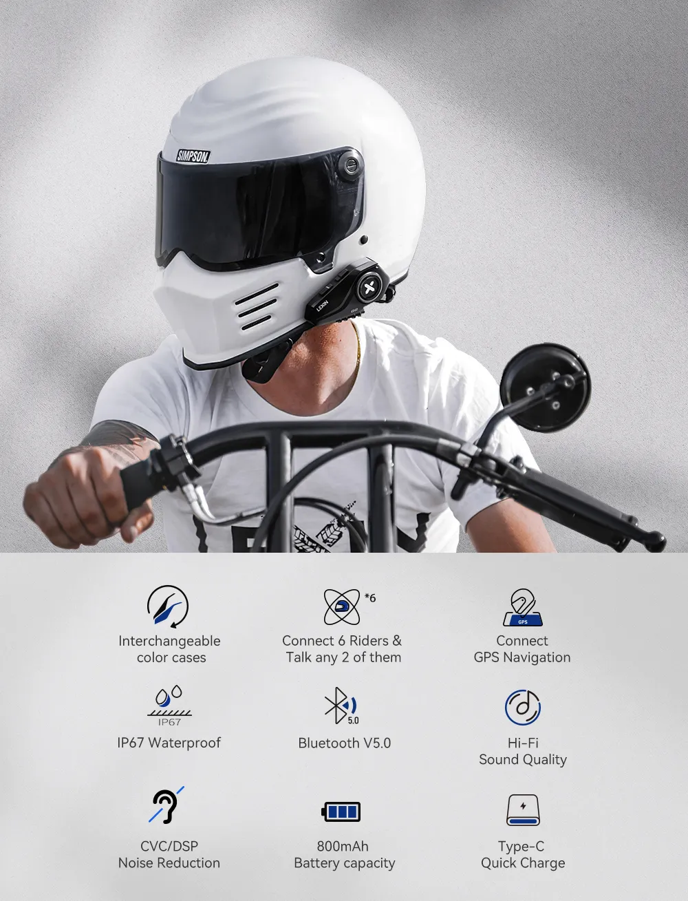 Lexin G2P Motorcycle Helmet Bluetooth Intercom Headset with FM Radio,  Handsfree Communicator for Up to 6 Riders from Dhgate Cell Phone Straps &  Charms - price 159.65