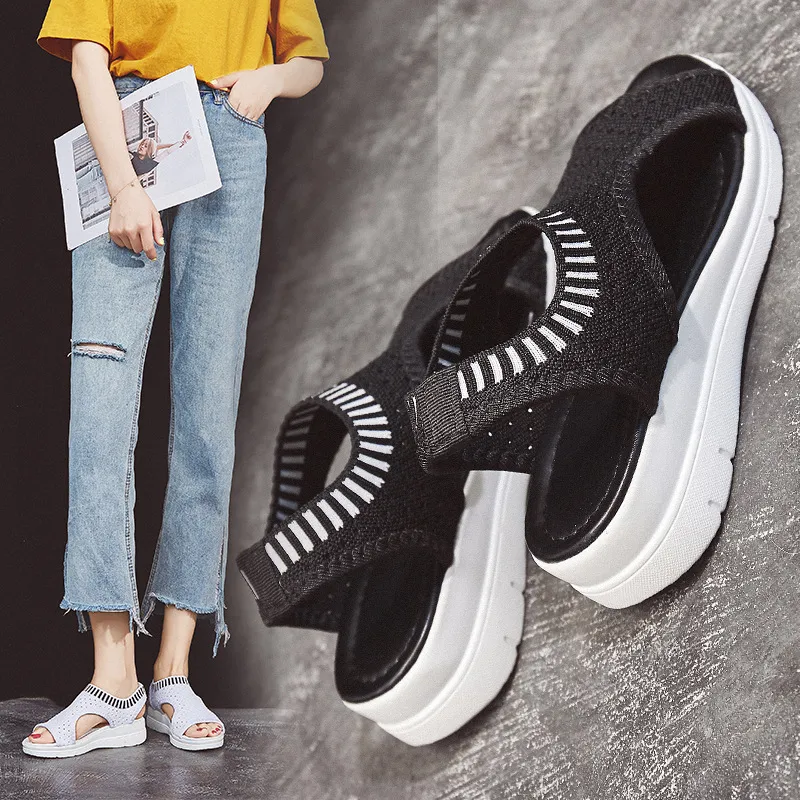 2021 Summer Womens Open Toed Flat Roman Wedge Sandals For Women With Flying Woven Hollow Platform Perfect For Sports And Casual Wear From Ddmyjan 42.18 DHgate.Com