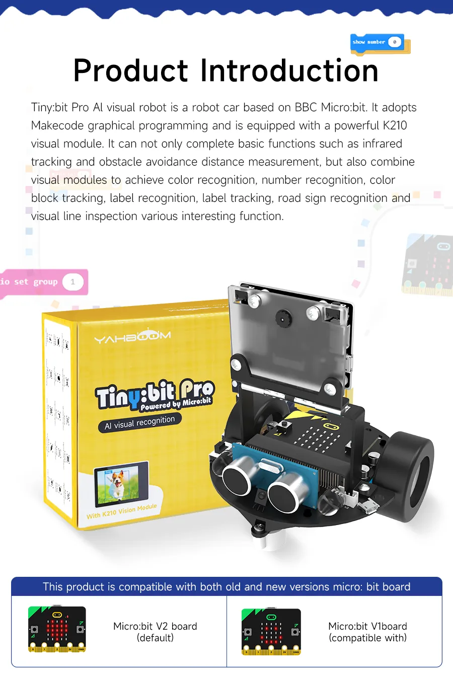 Smart AI Visual Target Nail Robot Car With K210 Module Microbit For ...