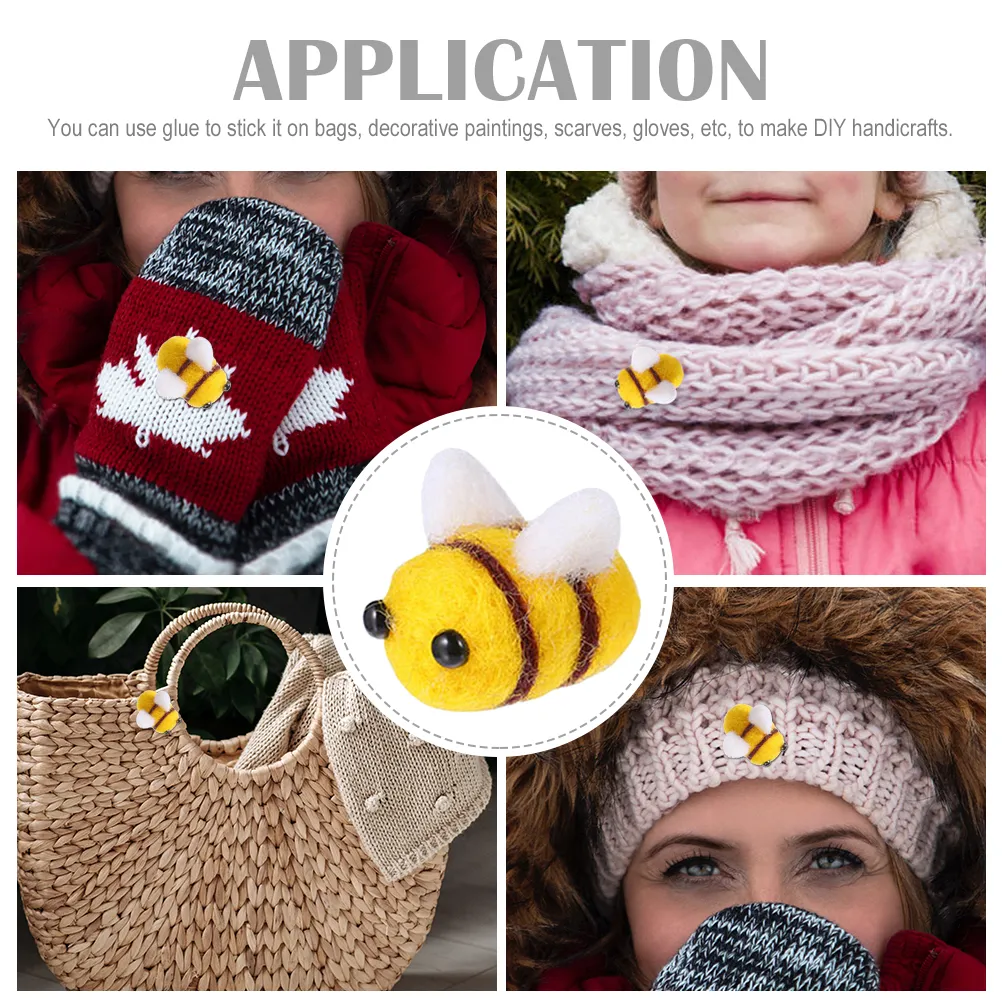 DHgate.com:Wool Felt Bee Jar Honey Bottle Nail Art Stickers