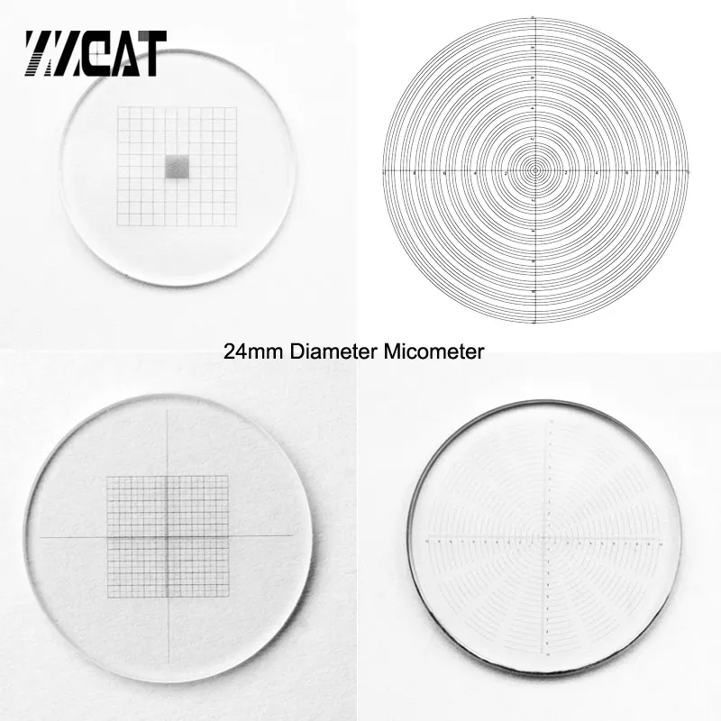 Eye Piece Ruler Microscope 24mm Stereo eyepiece lens microscope Micrometer Graticule Ruler for ...