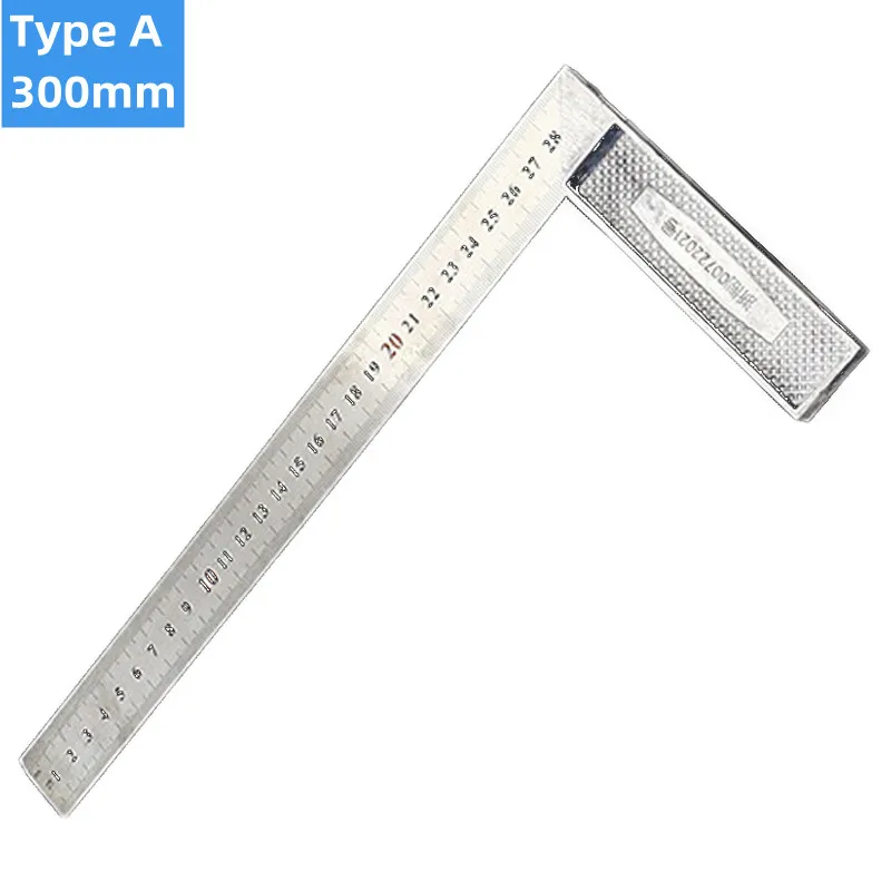 Metal Square Ruler 90 Degree Framing Square Ruler L-Shaped Right Angle Square Ruler Angle Measuring Tool 500mm250mm