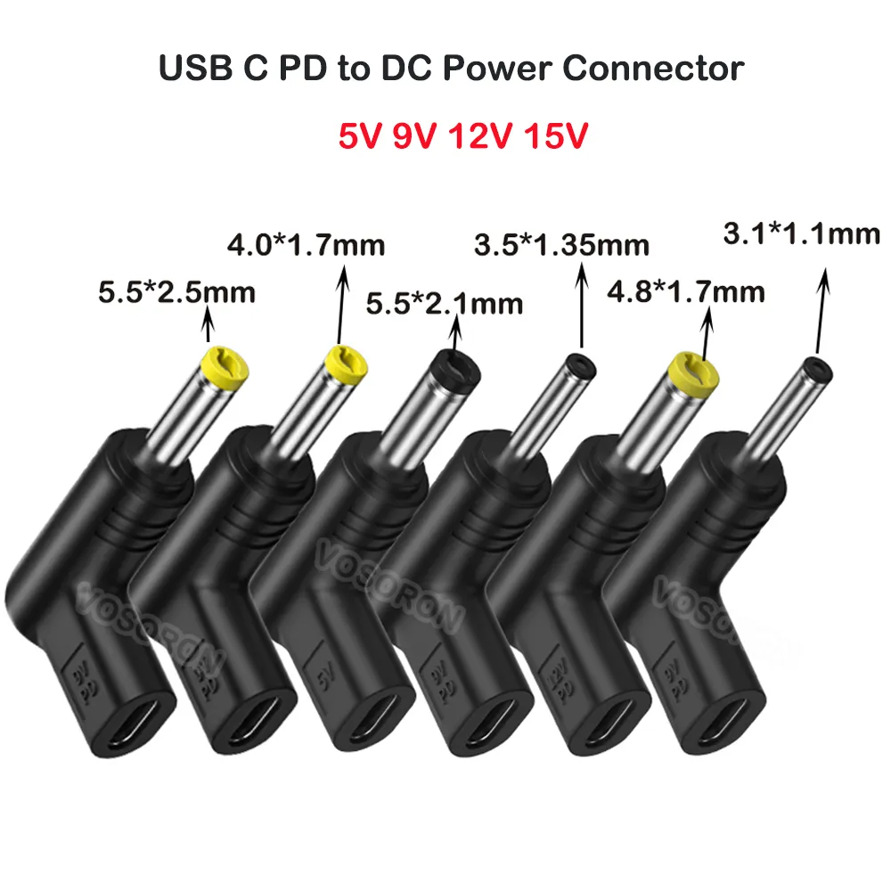 USB C Female To DC 5.5x2.1, 3.0x1.1, 4.0x1.7mm Power PD Charge ...