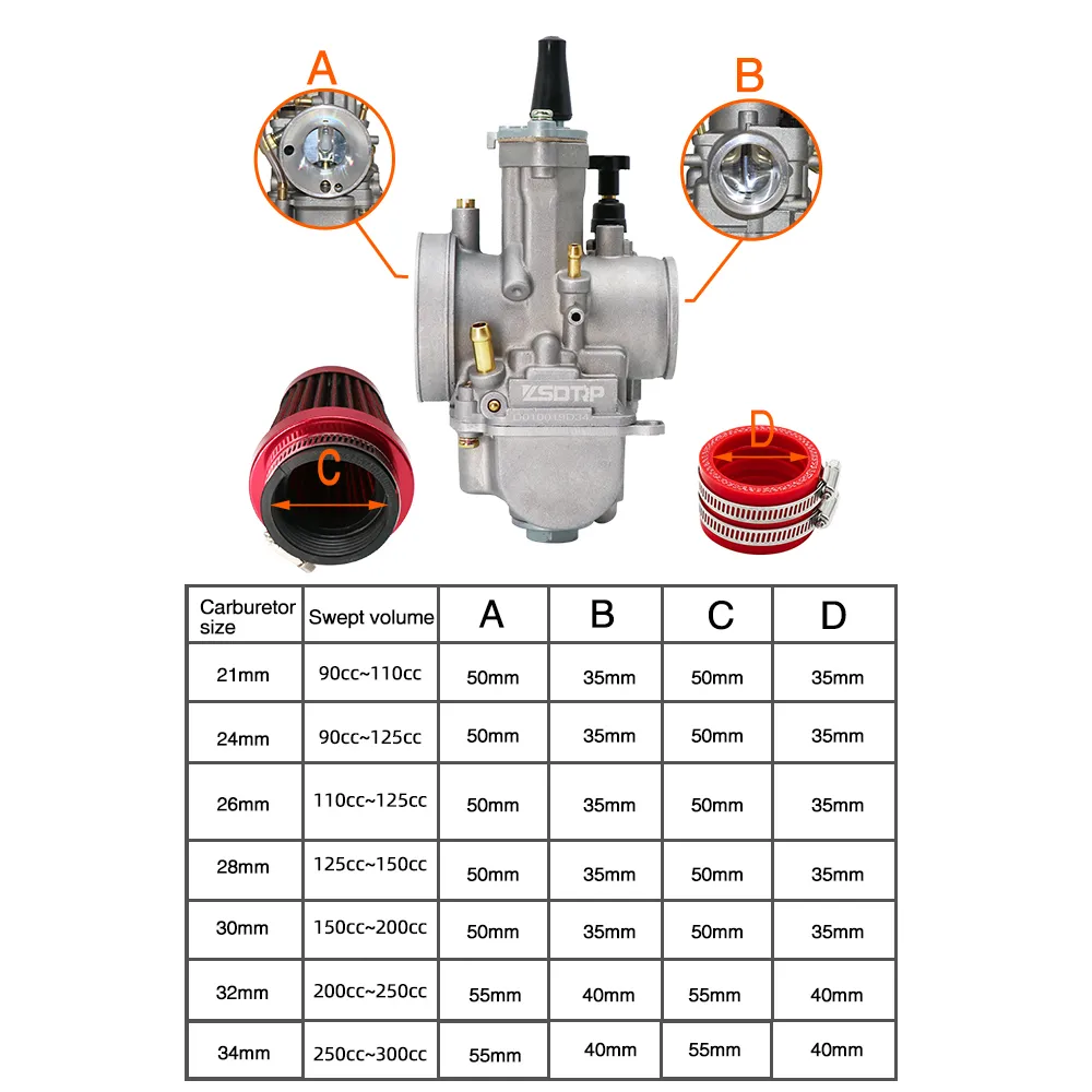 Carburatore PZ20 Per Kazuma Baja 50cc 70cc 90cc 110cc 125cc TaoTao 110B Nst Sunl 4 Tempi Atv 4 Ruote Go Kart Dirt Bike Honda Xr70r Xl75 Crf80f Xr80 87264074