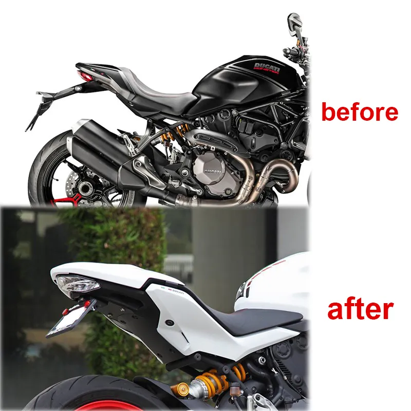 DHgate Fit For Ducati Monster 797 1200 S SUPERSPOR 939 S 2017 2024 License Plate Holder Bracket Rear Tail Tidy Fender Eliminator kit Automobiles Motorcycles