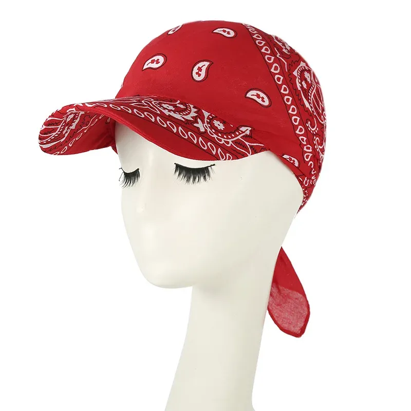Baseball Hat Red Bandana Hat Sun Protection Bandana Cap Scarf
