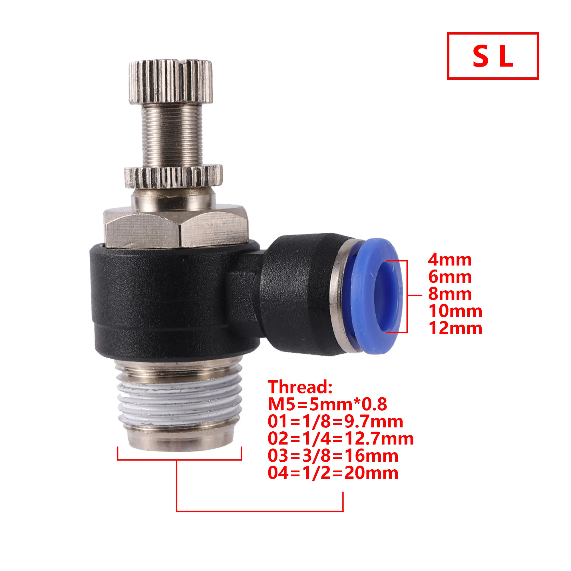 Pneumatic pneumatic fittings for PCF/PL/PLAF - 4mm/6mm, 8mm