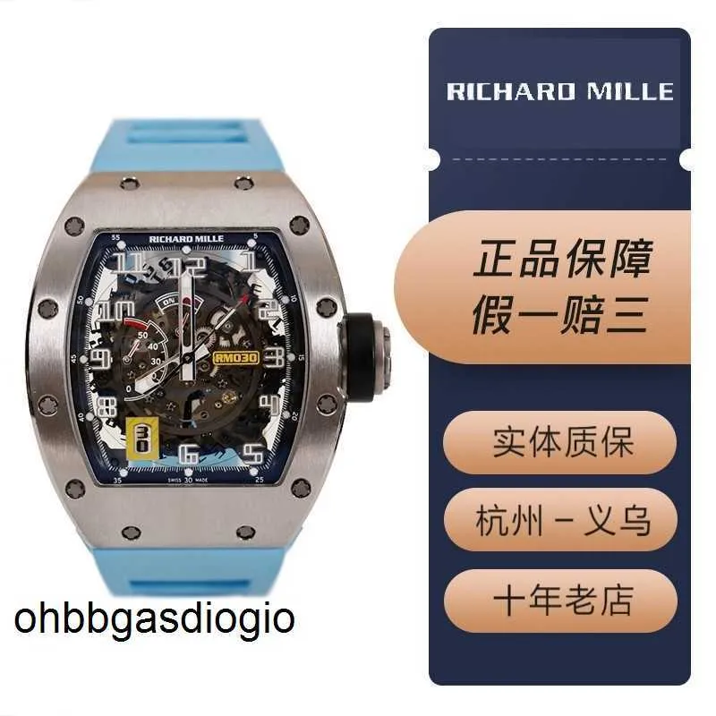 Richamills Watch Milles Watches Rm Rm030 Mens Titanium Alloy Date Hollow Power Reserve Automatic Machinery Worlds Top 10 Luxury Diameter 50x42.70 Millimeters Rr