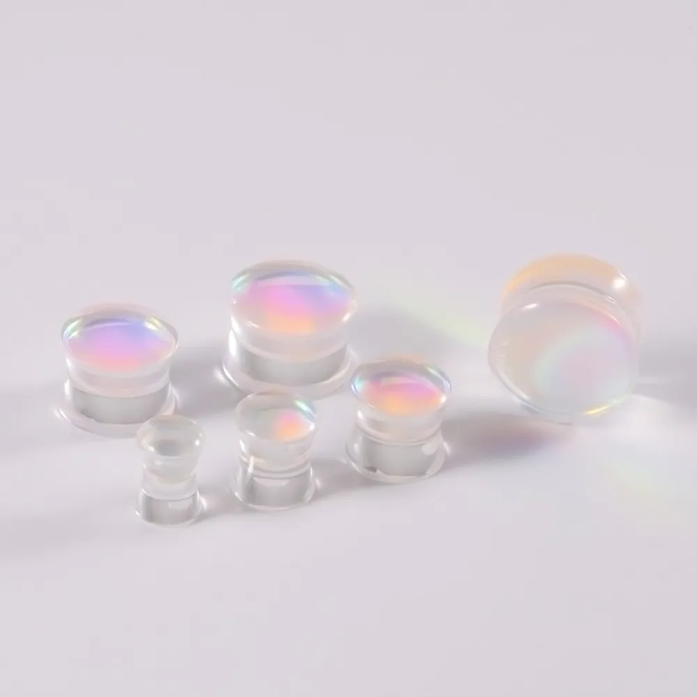 Gauges Earrings Acrylic Ear Plugs With Flash Film, Double Flared