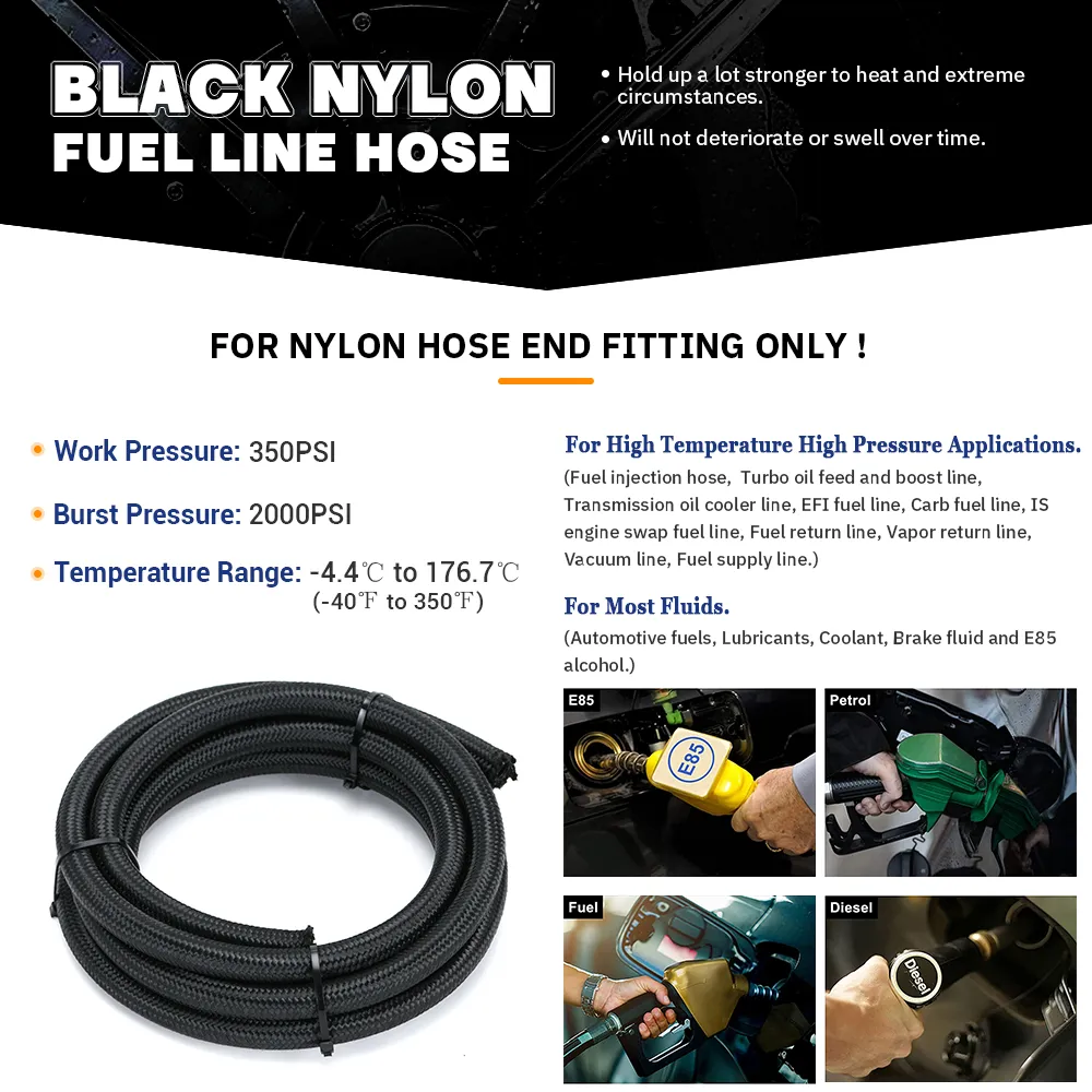 2ft 10AN Stainless Steel Braided Fuel / Oil / Gas Line Hose – Universal Fit By Buyaparts