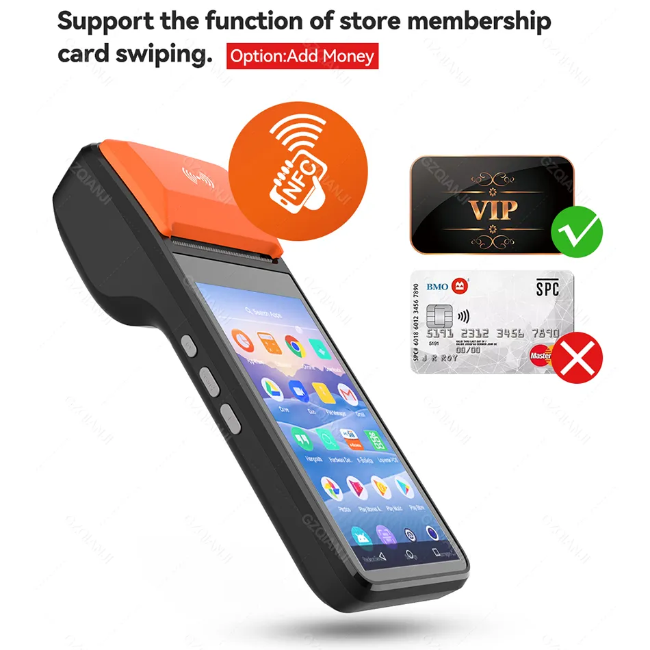 Handheld POS Android Terminal PDA with Bluetooth 58mm Thermal Printer ...