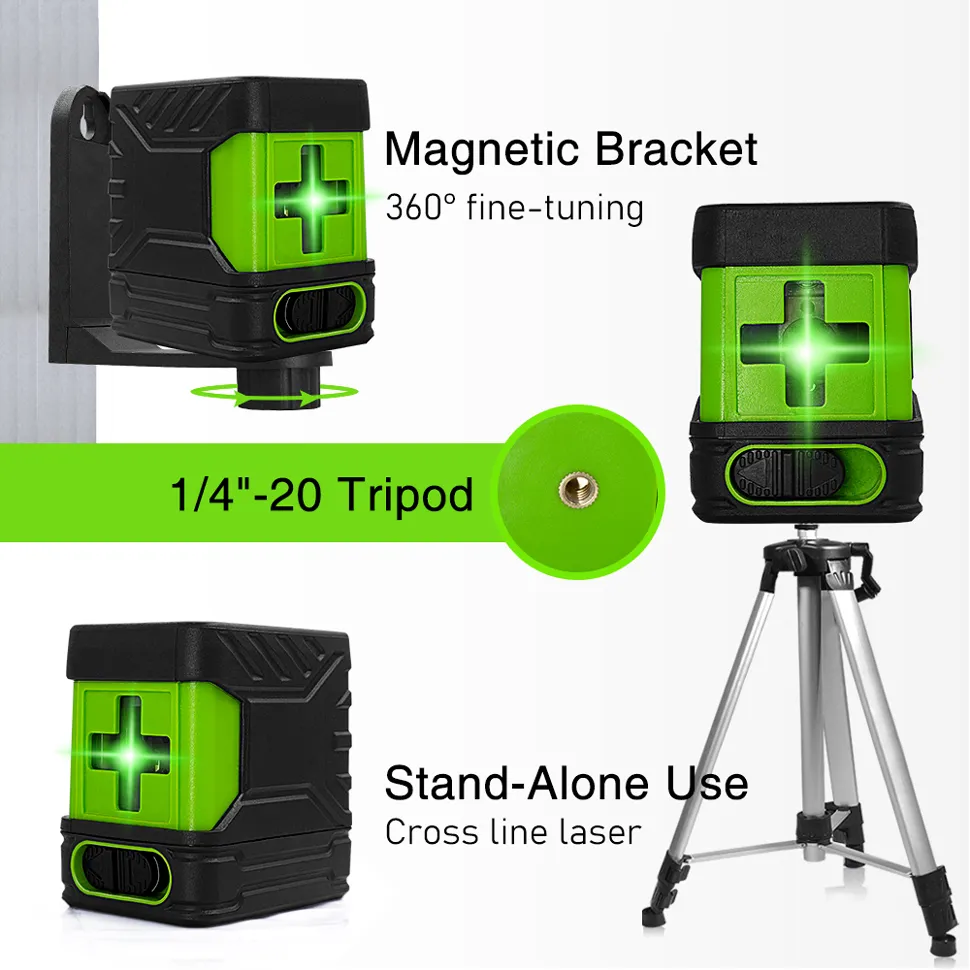 Niveau Laser Auto-nivelant LETER L2 - Avec Support Magnétique - Pour Tracés Horizontaux/verticaux