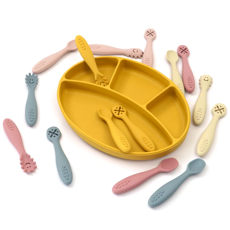 Baby Led Teethers 3-Pack Baby Spoons & Teether Set - Silicone Utensils for Baby-Led ...