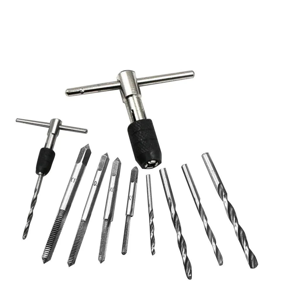 T-Handle Ratchet Tap Wrench With M3-M6 Taps And Drills