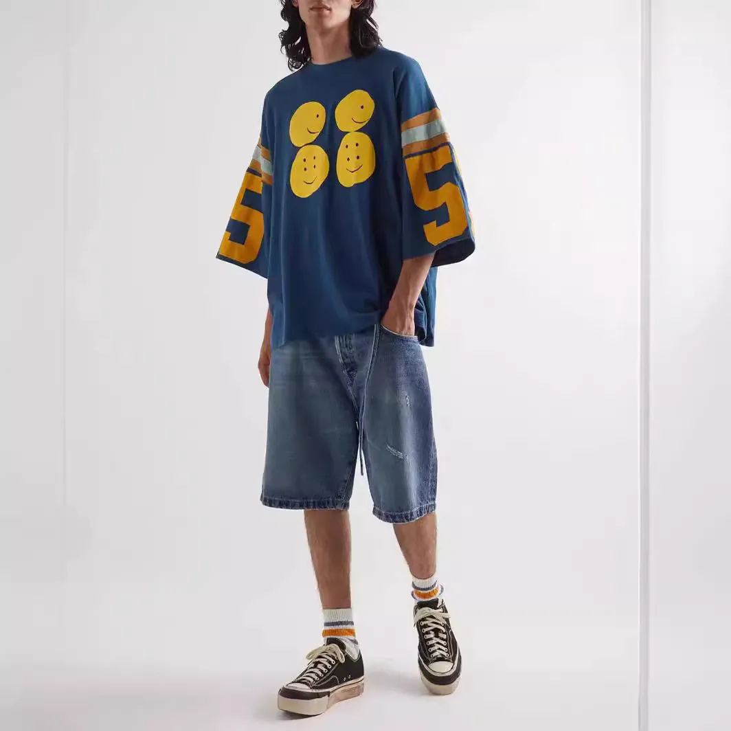 Men's T Shirts Kapital Oversize T-Shirt Men Women Foam Print High Quality  55 Casual Short Sleeve Tops Tee