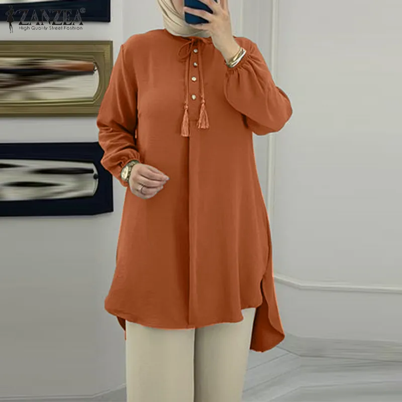 Turkish Blouse Muslim Long Sleeve Top for Women with Buttons Lace Up Full Sleeve Polyester Shirt from Dhgate Ethnic Clothing - price 21.89 Turkish Blouse Muslim Long Sleeve Top for Women with Buttons Lace Up Full Sleeve Polyester Shirt from Dhgate Ethnic Clothing - price 21.89