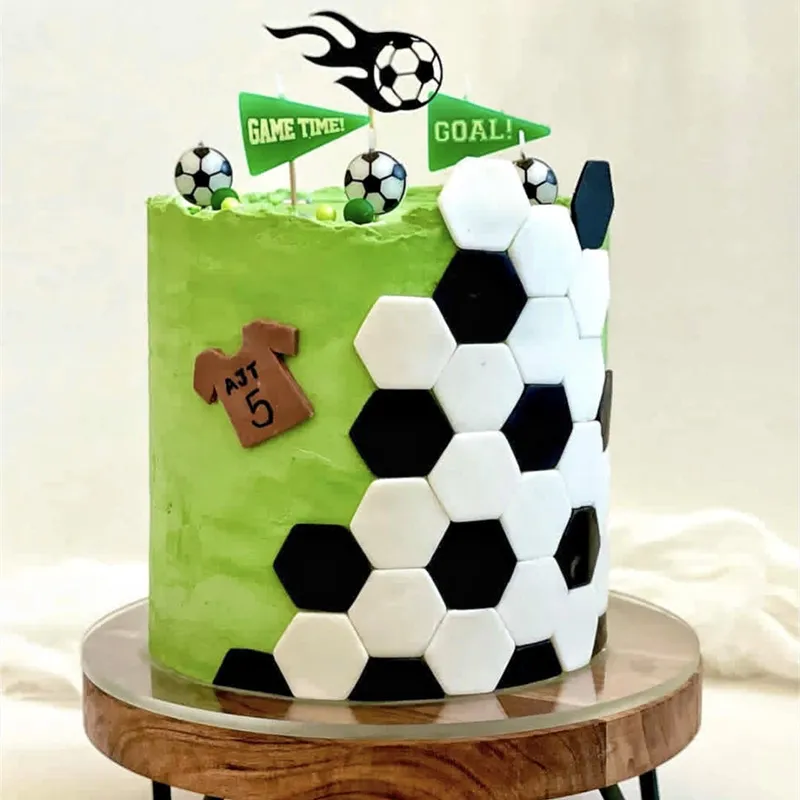 Personalized Cake Topper Soccer Theme Happy Birthday Acrylic Cake