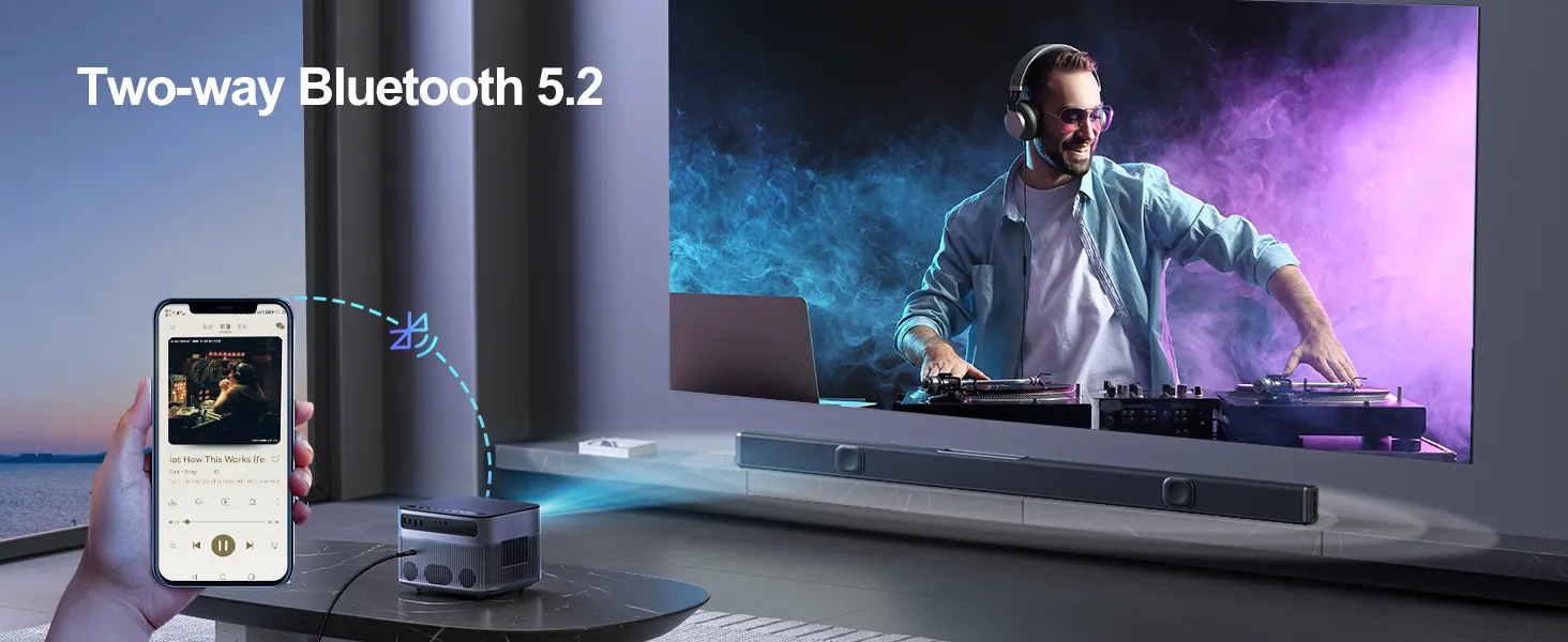 DHgate.com:4K Native 1080P HD Projector, Portable Wi-Fi 6 Bluetooth ...