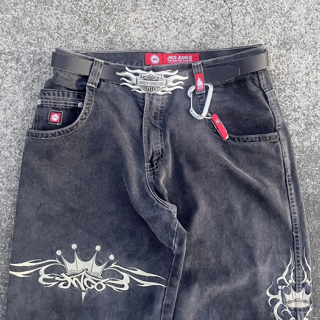 JNCO Y2K Black High Waisted Witchery Jeans With Gothic JNCO Y2K Black High Waisted Witchery Jeans With Gothic