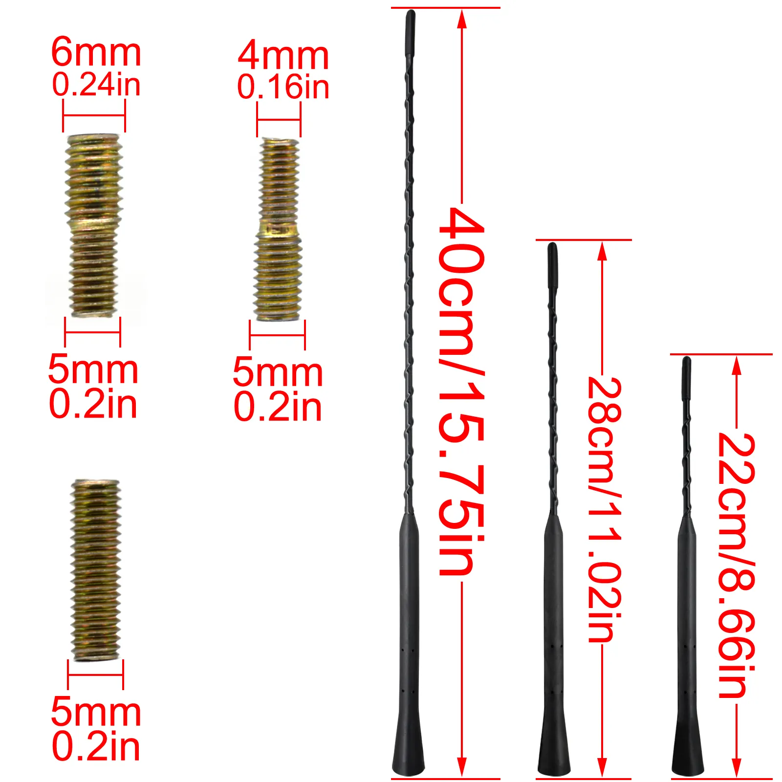 Universal 9, 11, 16 Inch Car Roof Mast Stereo Radio FM AM Signal ...