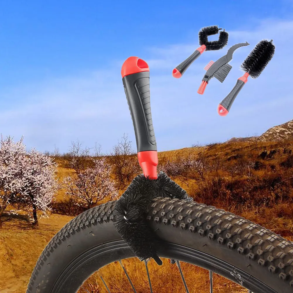 3pcs Bike Chain Cleaner Kit Scrubber Brushes for Mountain Bike Motorcycle Bicycle Cleaning
