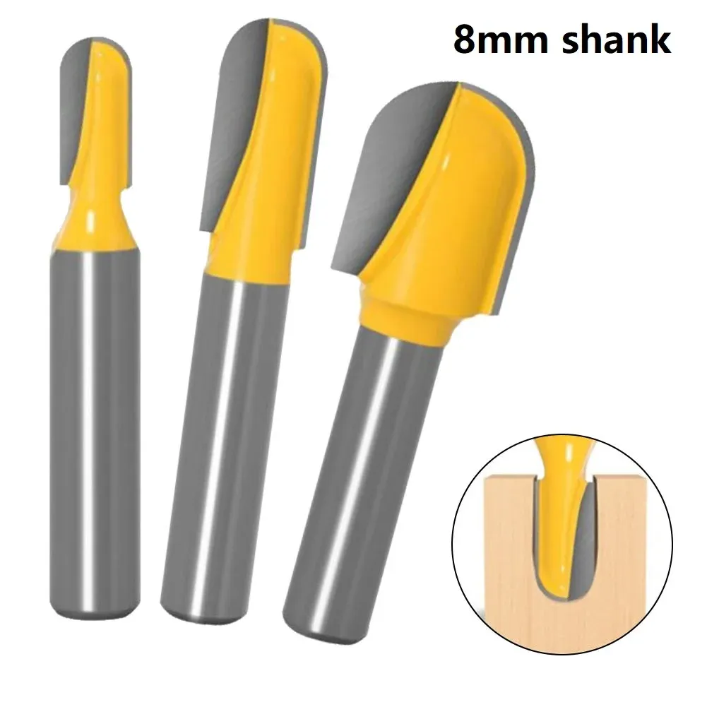 8mm Round Nose Router Bit - Precise Long Reach Core Box Cutter for ...