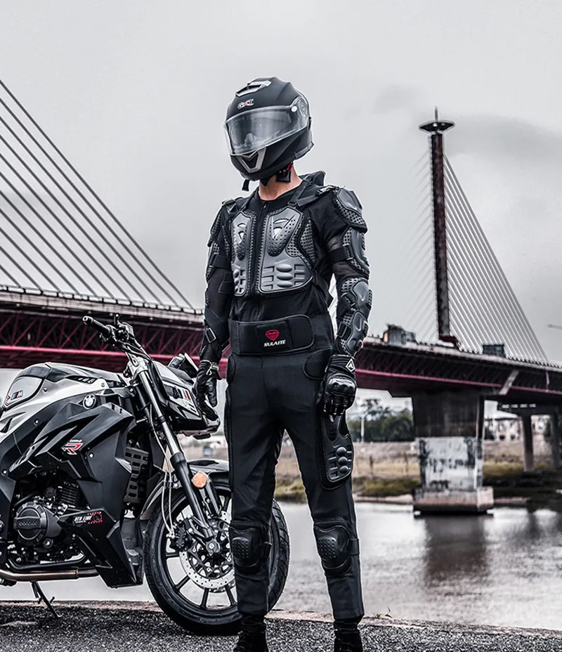 Motorcycle Mesh Jacket Blue Breathable Full Body Motocross Armor for Sports