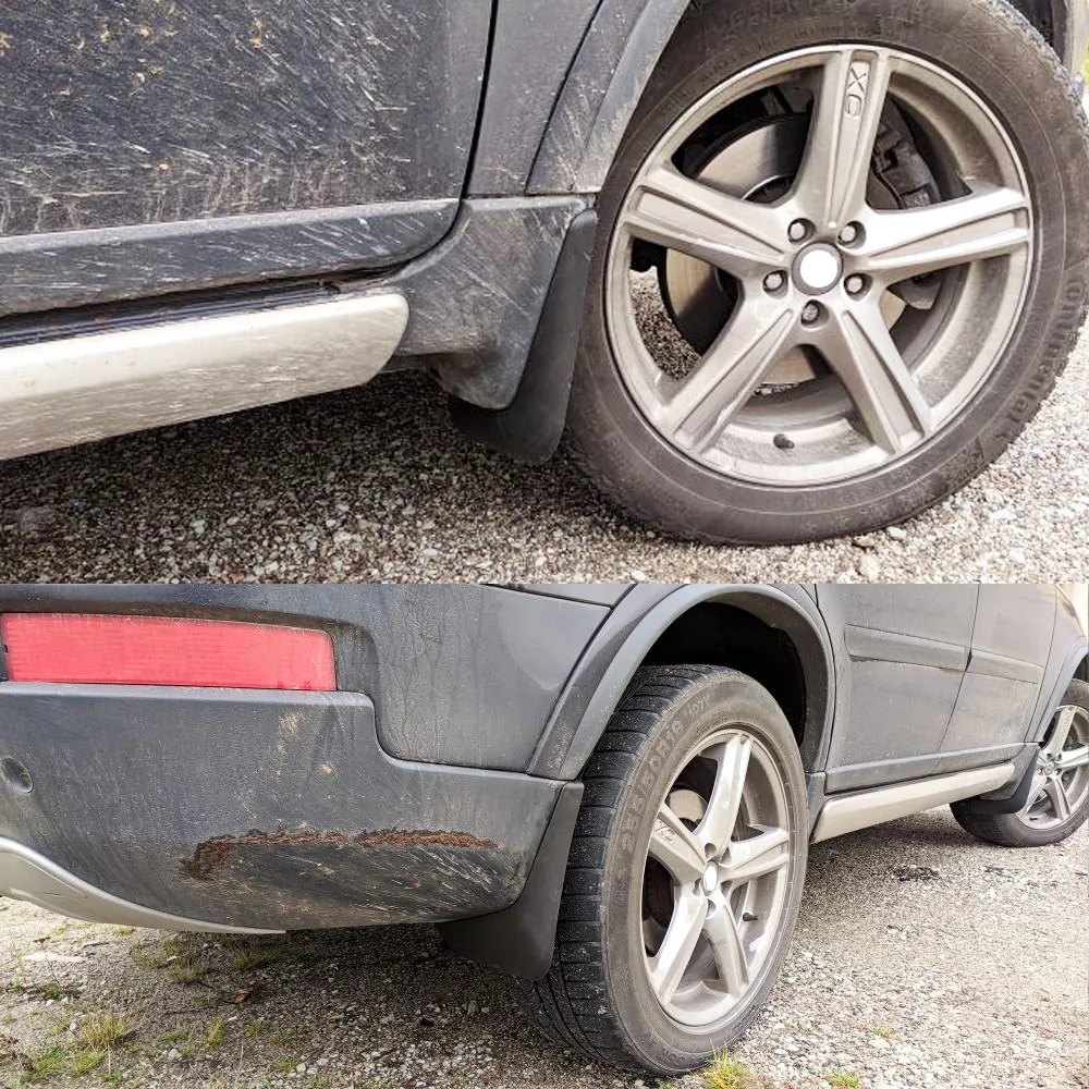 thumbnail interactive-video image 1 of Genuine Molded Splash Guards / Mud Flaps For Volvo XC90 2015-2024 - Front & Rear Set, Black, OEM 31399345 & 31399346 1 of 3