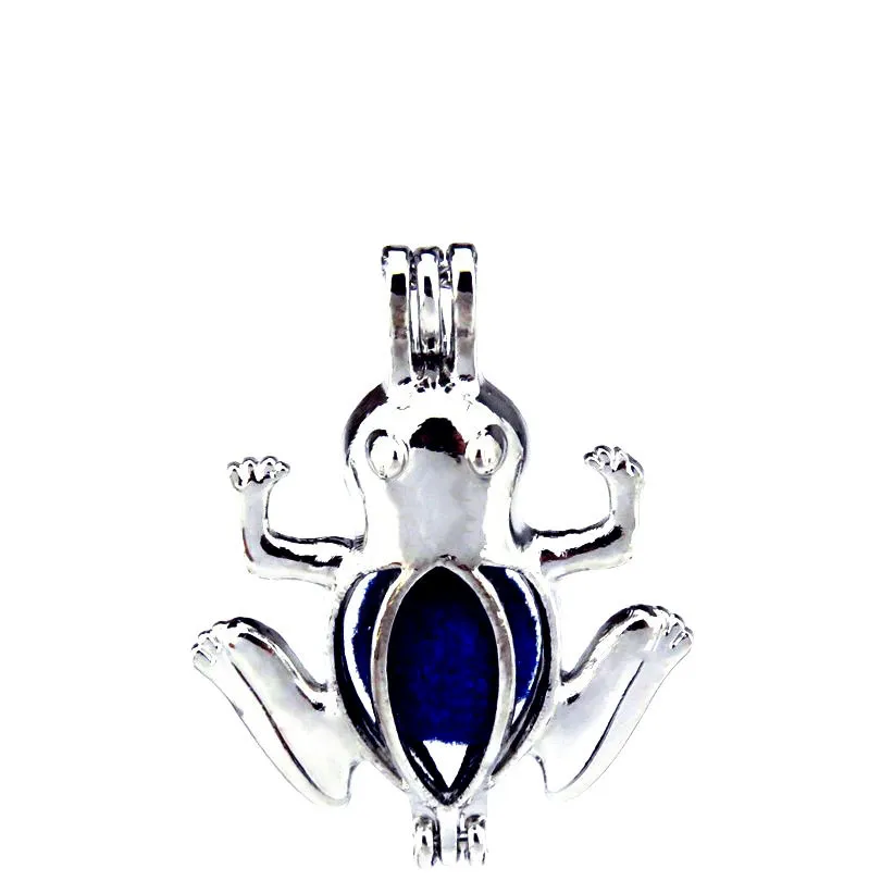 Aroma Necklaces: Frog Pearl Cage Locket Pendants For Essential Oil