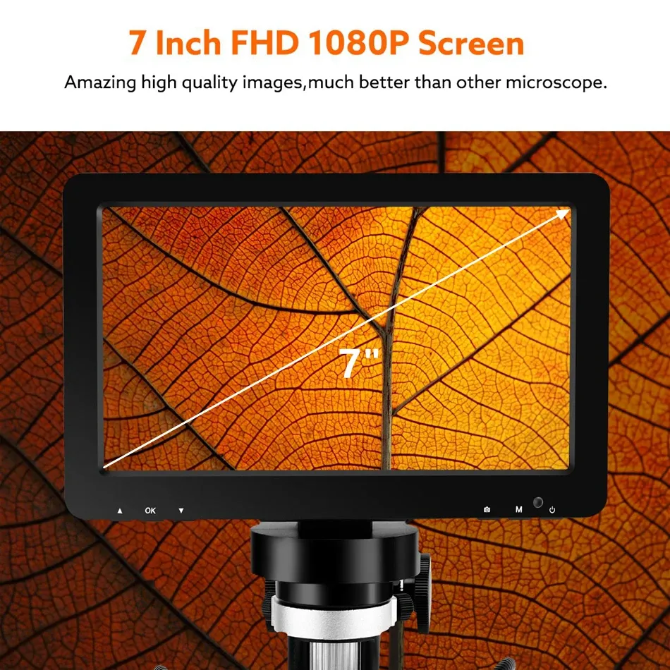 Digital Microscope 1600x Magnification With 4.3 Screen & 8 LED Lights - Portable For Coins, Science, Kids Coin And Specimen Microscope For Adults