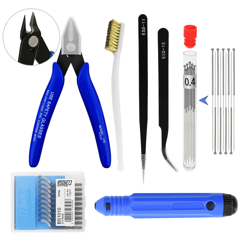 136 Stück 3D Druck Werkzeugset, Modellbau Werkzeug Set mit Düsenreinigungsset, Abschluss, Deburring Tool, Entfernungswerkzeuge, Reinigungsnadeln, Tool Kit für Alle 3D Drucker