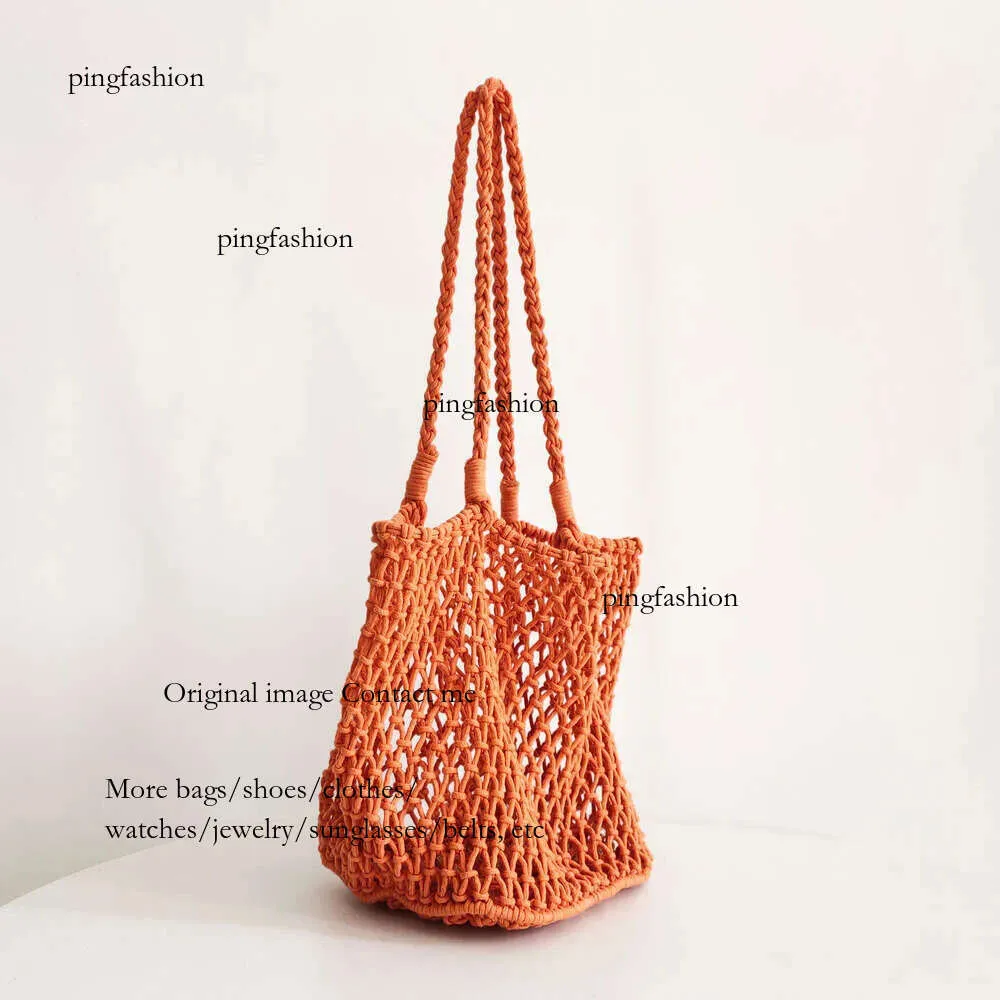 Designer schouder strandtas mode handtas tassen mesh holle geweven boodschappentassen voor zomers stroming tas tas koppelingsporta ping