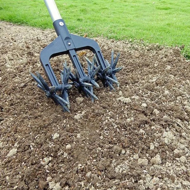 thumbnail interactive-video image 1 of Adjustable Garden Rake & Soil Cultivator - Lightweight Manual Tiller With Custom Width 1 of 9