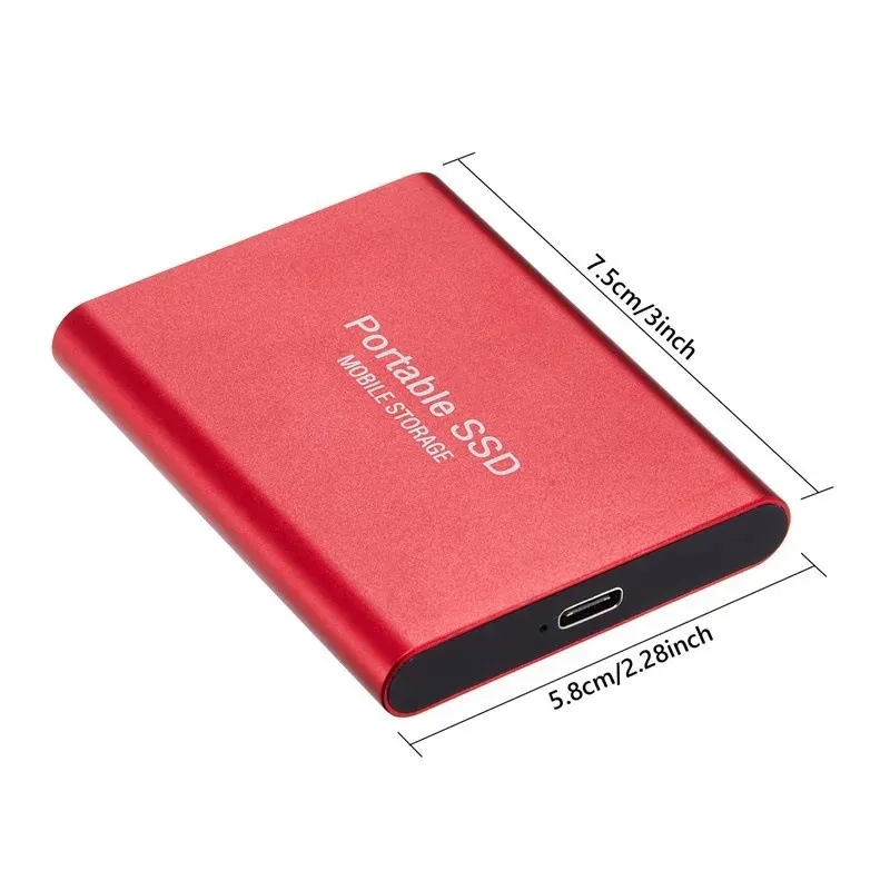 2024 2TB/1TB/500GB Mobile Hard Disk Type C USB3.0 Portable SSD Shockproof Aluminum Alloy Solid State Drivefor Portable Shockproof SSD for