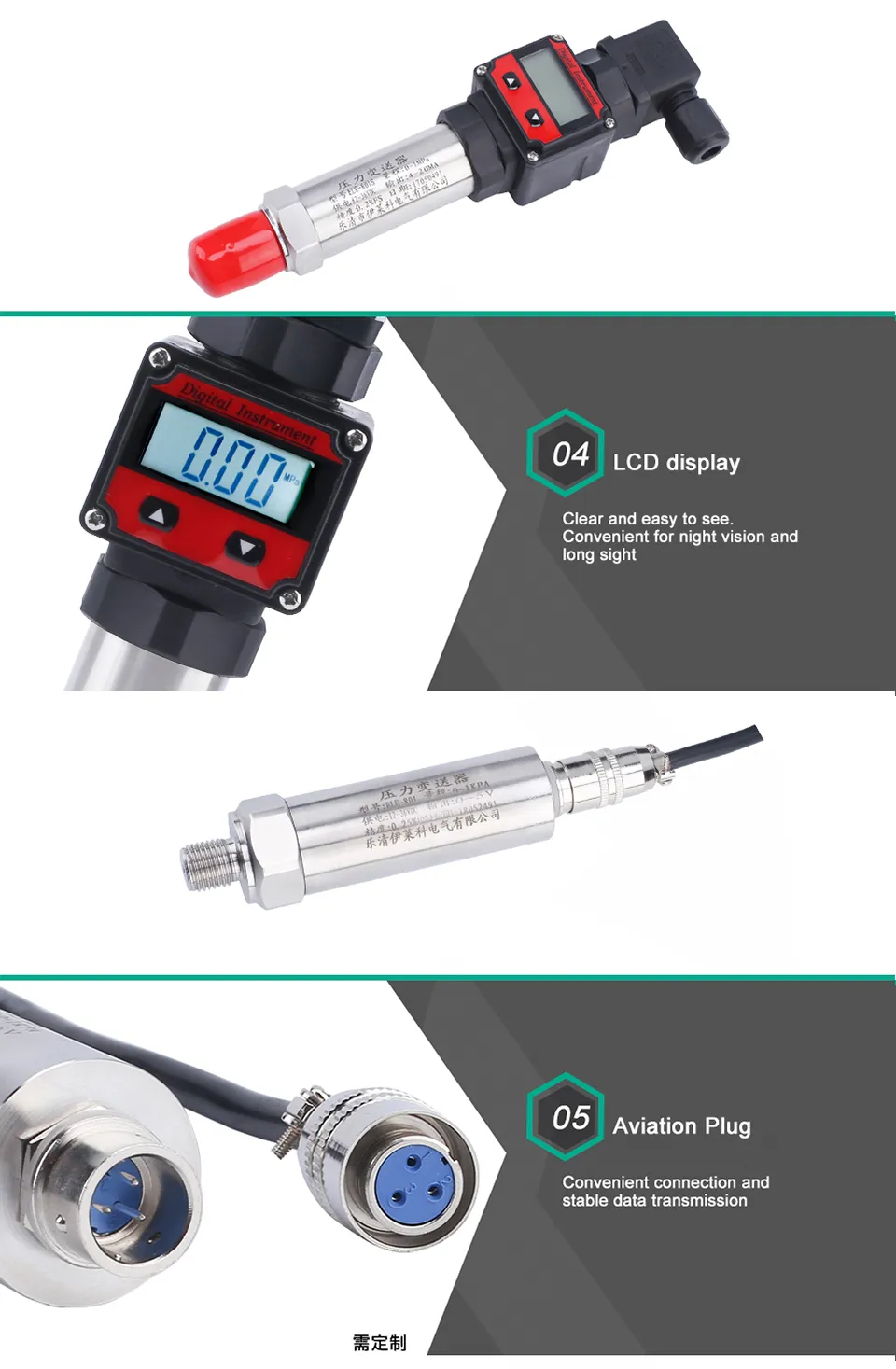 Circular Led Pressure Sensor Module For DHgate.com:ELECALL 12-36V LED Pressure Sensor Transmitter, 0.2% ...
