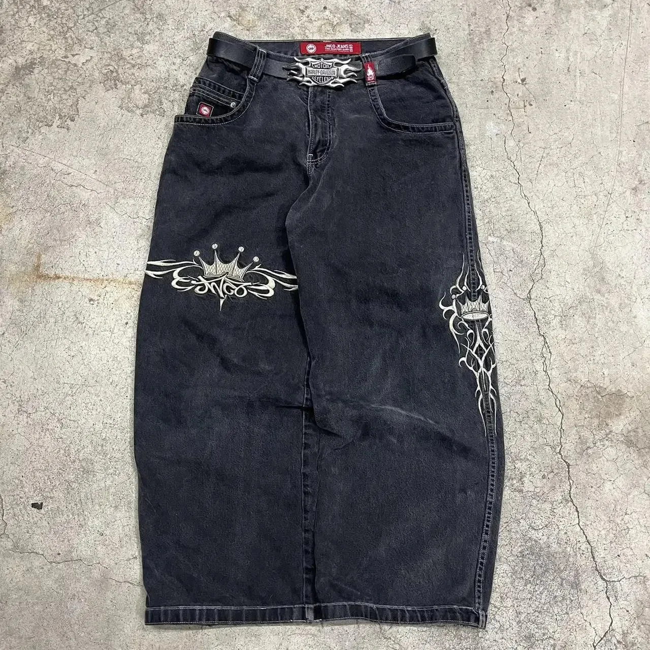 JNCO Y2K Black High Waisted Witchery Jeans With Gothic JNCO Y2K Black High Waisted Witchery Jeans With Gothic