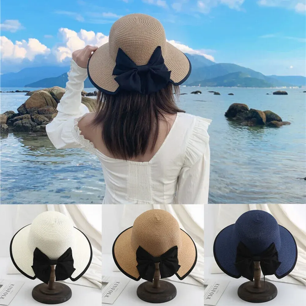 Wide Brim Summer Hat Womens Foldable Beach Sun Hat With Wide Brim