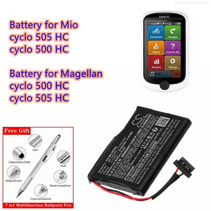 GPS Navigator Battery 3.7V 1100mAh BP-DG500-11/1500 MX, BP-400H-11/1200 ...