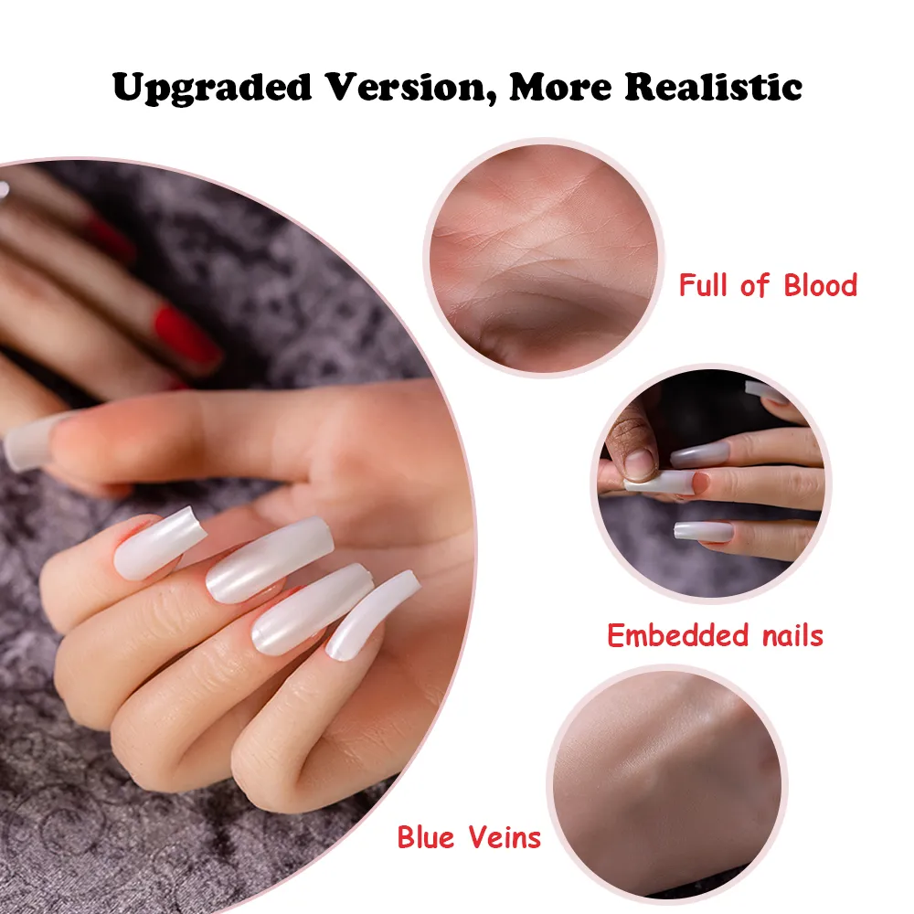 thumbnail image 2 of Beauty Headquarters Flexible Mannequin Hand – Practice Nail Display, Soft Fingers Stand Model 2 of 2